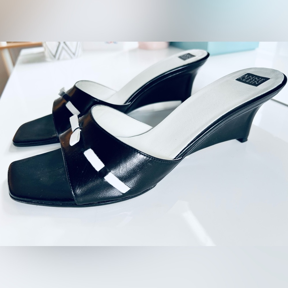 Anne Klein Leather Wedge Sandal